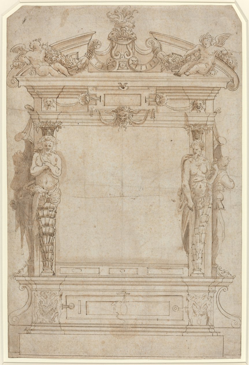 Entwurf für ein architektonisches Rahmenwerk von French 16th Century