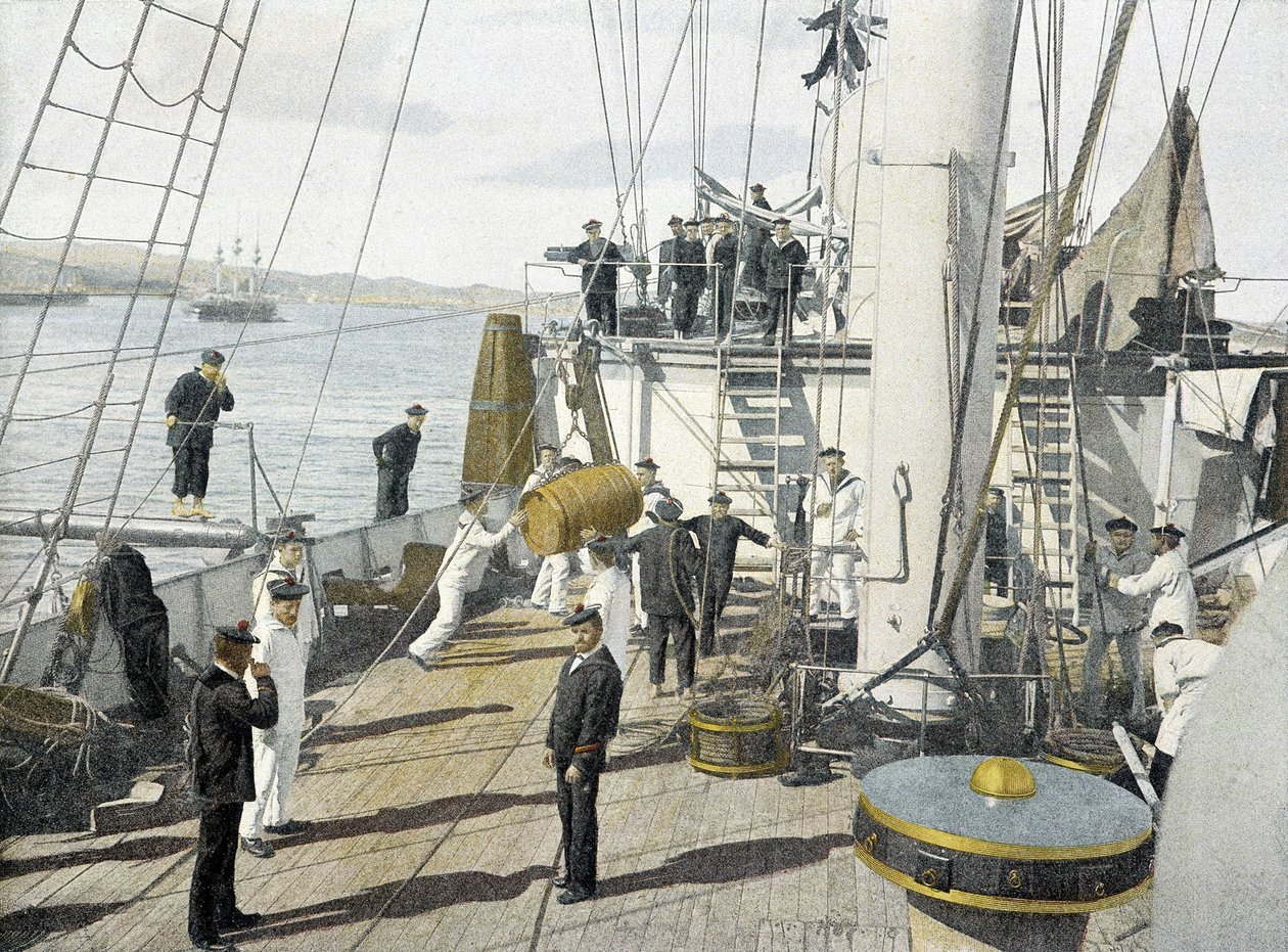 Französische Marine, Ende des 19. Jahrhunderts: Das Essen - Bibl. des Arts Deco von French Photographer