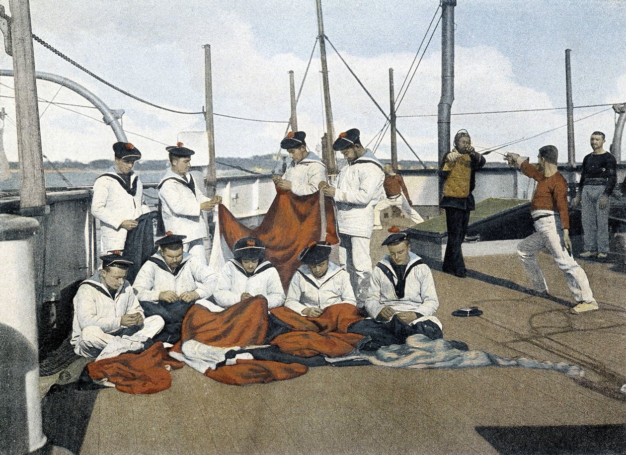 Französische Marine, späte 19. Jahrhundert: Reparatur der Pavillons - Bibl. des Arts deco. von French Photographer