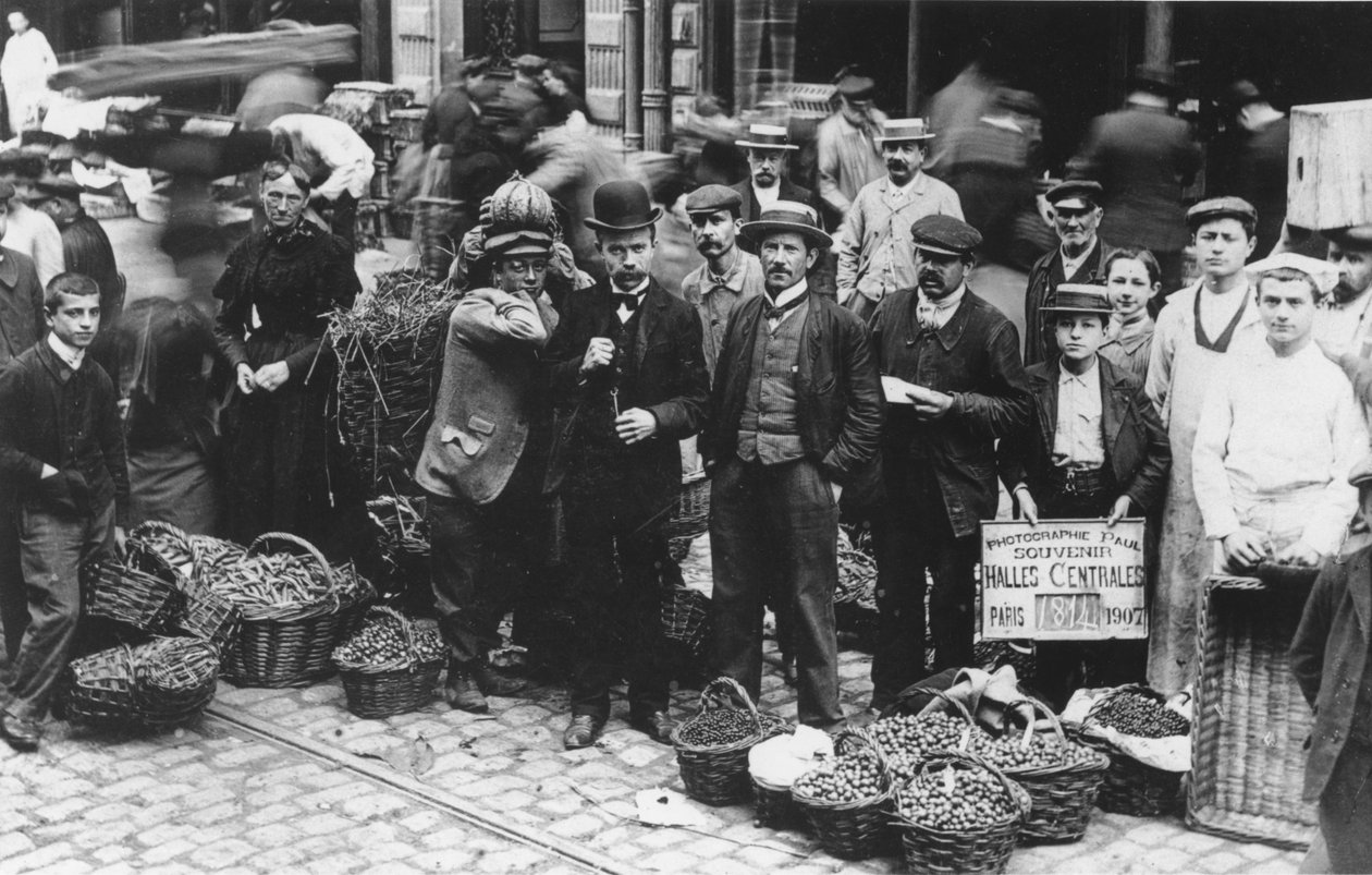 Gärtner des Les Halles Marktes, Paris, 1907 von French Photographer