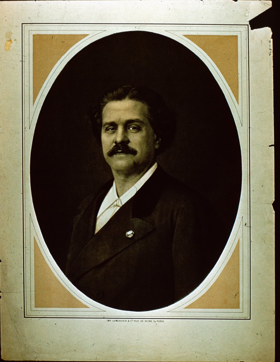 Imp. Lemercier & Co. Porträt eines Mannes (Sepia-Foto) von French Photographer