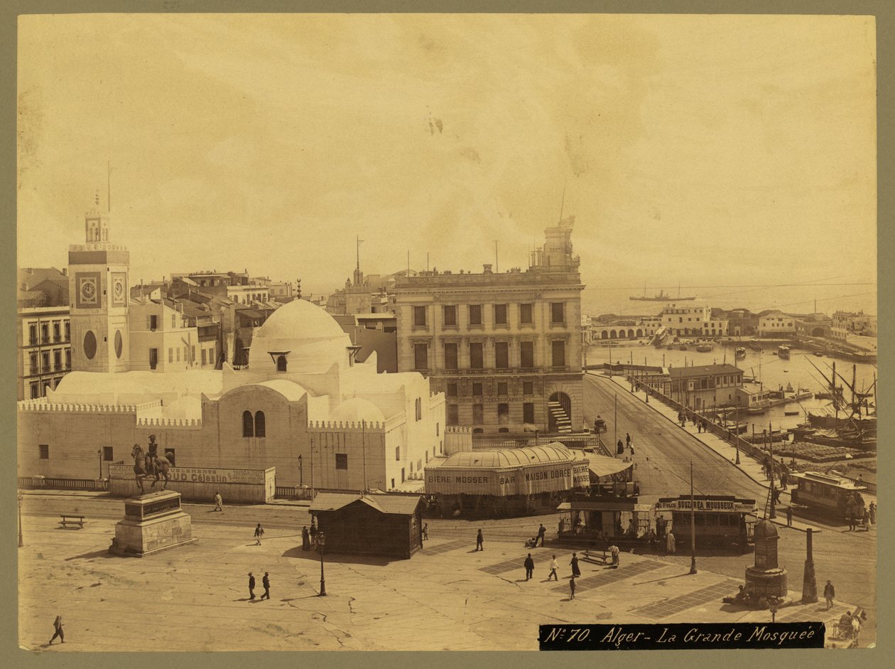 Ansicht von Algier - Die Große Moschee, ca. 1860-1900 (s/w Foto) von French Photographer