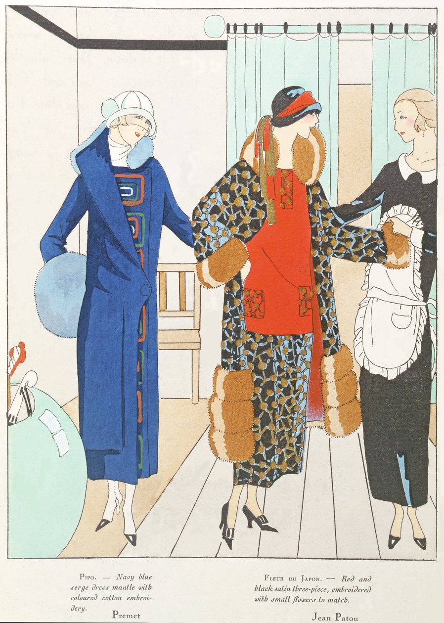 Einige hübsche Neuheiten aus Art-Gout-Beaute, Kostüme von Premet und Jean Patou, Oktober 1923 von French School