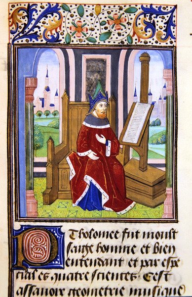 Ein Philosoph, möglicherweise Pilofounce, aus Histoire des Philosophes, spätes 15. Jahrhundert von French School