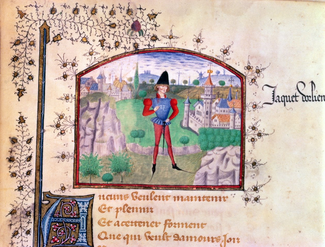 Ein Troubadour, aus dem Livre des Cent Ballades von Jean Le Seneschal von French School