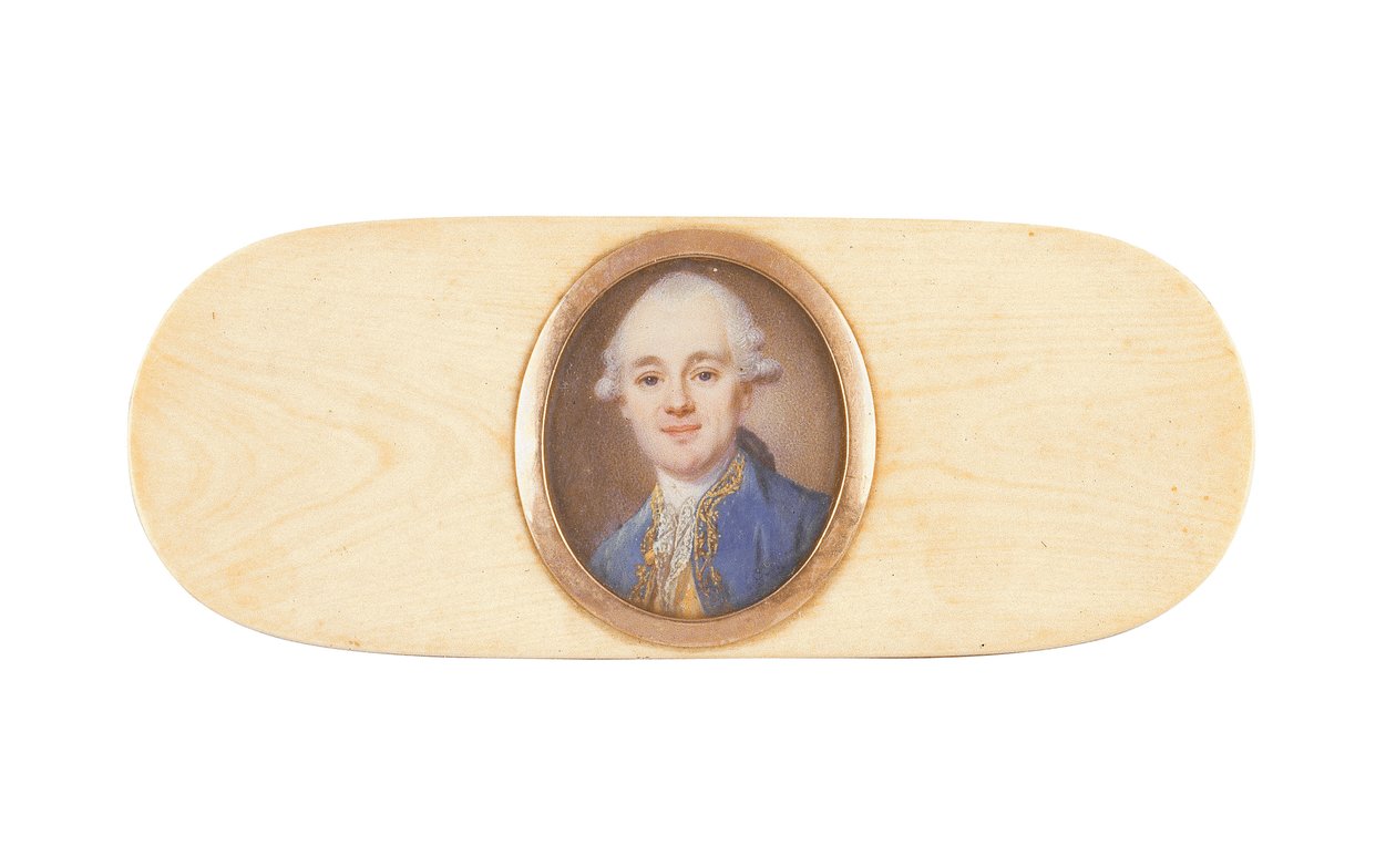 Ein Herr, angeblich Sir Robert Ainslie, Bt., im Deckel einer Schachtel von French School