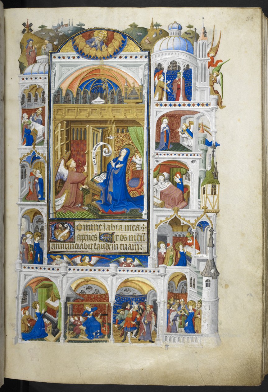 Die Verkündigung, aus dem Stundenbuch (Die Bedford-Stunden) ca. 1410-30 von French School