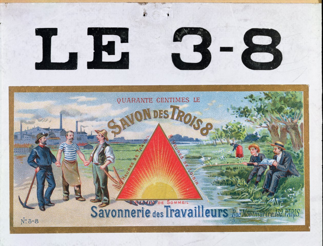 Werbung für 3x8 Markenseife, Ende des 19. Jahrhunderts von French School