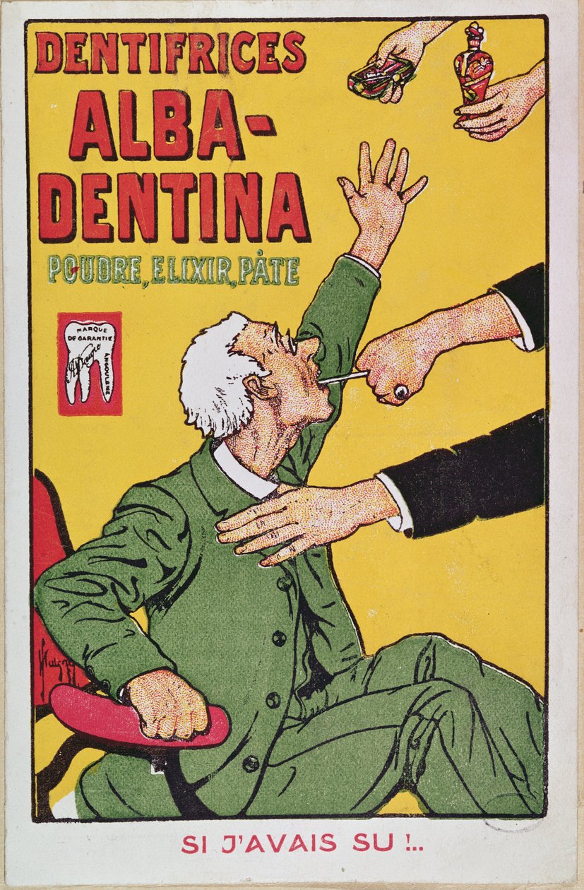 Werbung für Alba-Dentina-Zahnpasta, ca. 1900 von French School