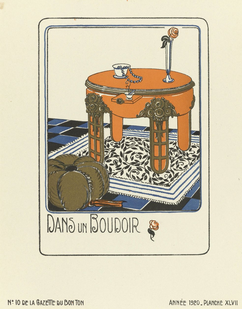 Werbung für "Dans un Boudoir", veröffentlicht 1920 von French School