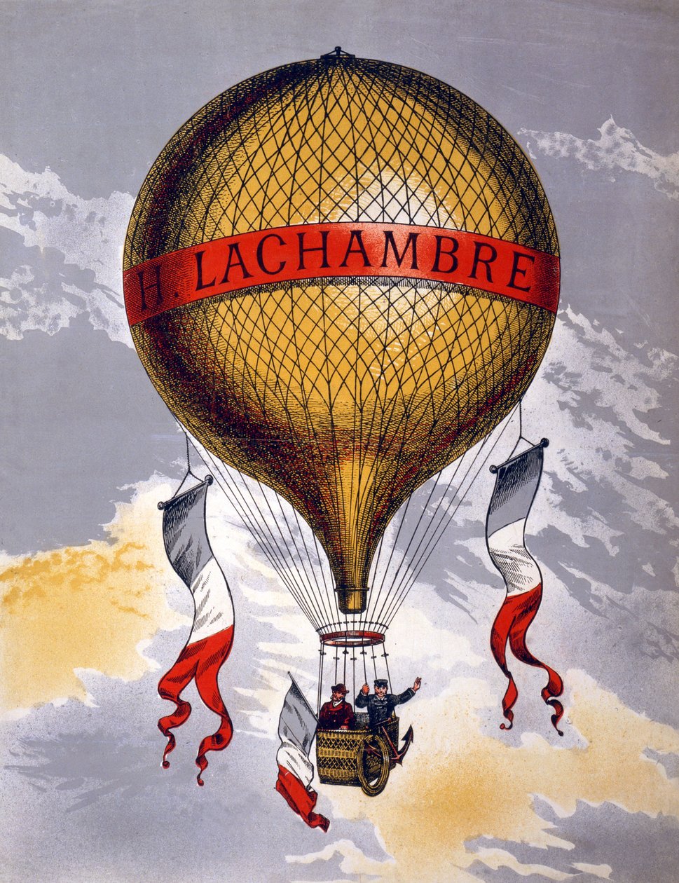 Werbung für Ballons, hergestellt von H. Lachambre, 1880-1900 von French School