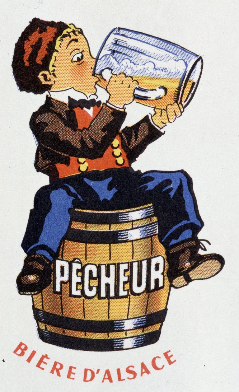 Werbung für das Elsässer Bier „Fisherman“ von French School