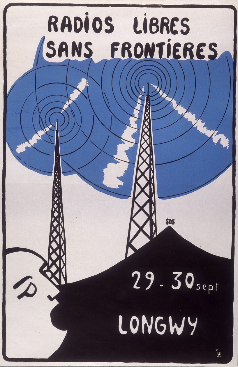 Werbung für freie Radiosender ohne Grenzen in Longwy. von French School