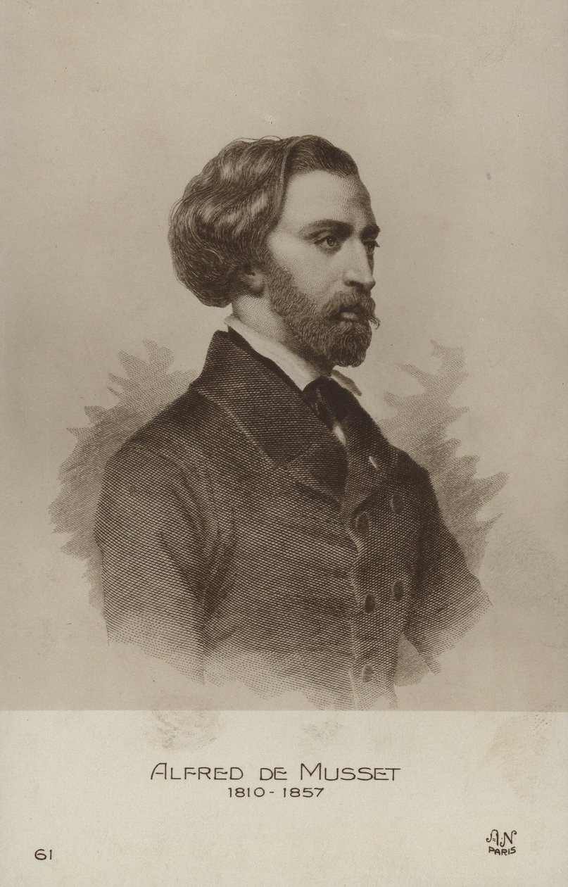 Alfred de Musset, französischer Dramatiker, Romanautor und Dichter von French School