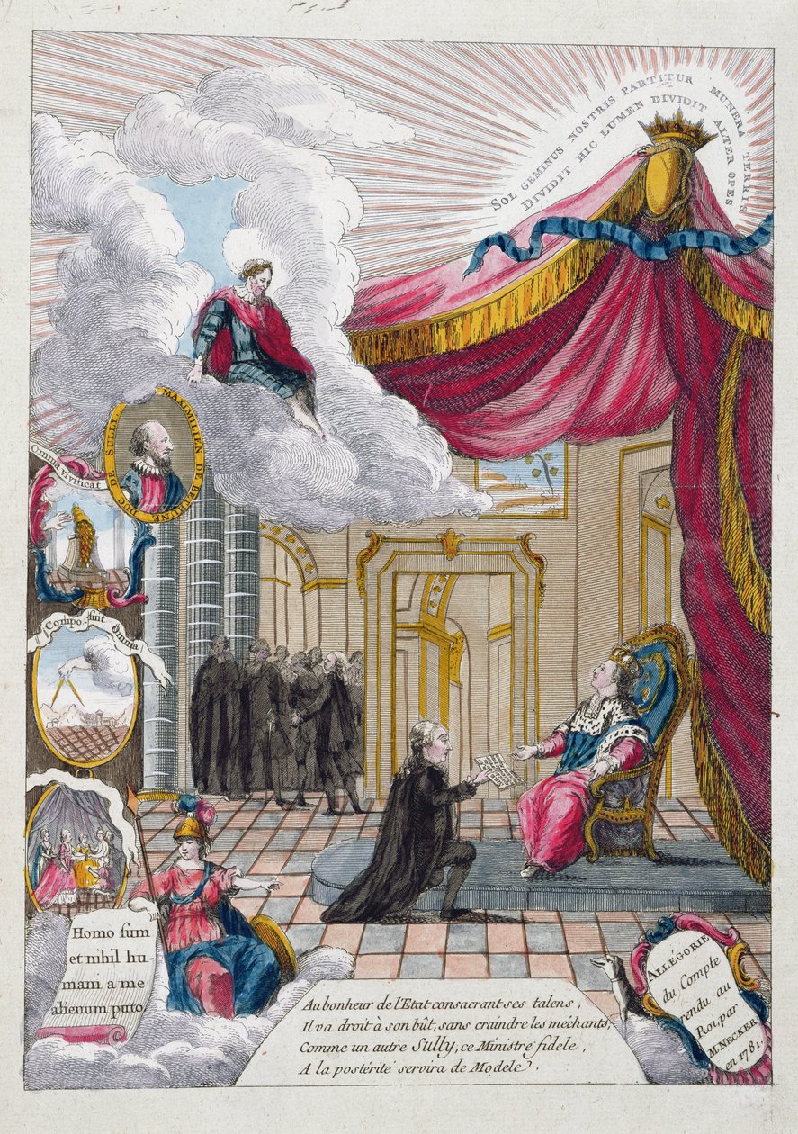 Allegorie des Berichts an Louis XVI. durch Jacques Necker 1781 von French School