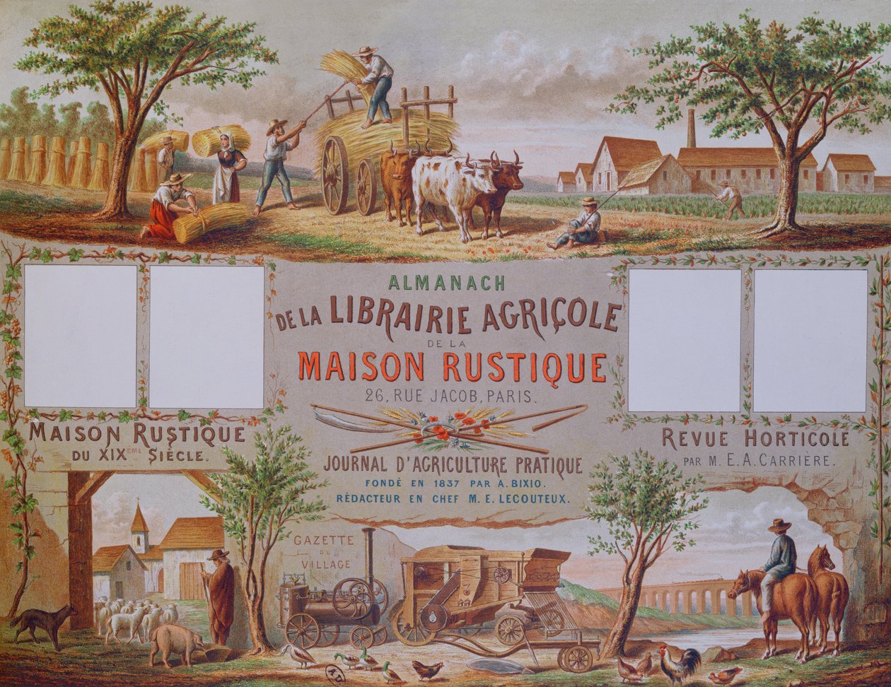 Almanach der Landwirtschaftsbuchhandlung La Maison Rustique, ca. 1860 von French School