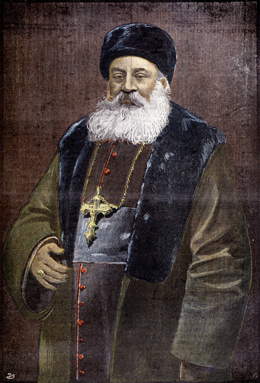 Alphonse Favier (1837-1905), französischer Lazarist, Bischof von Peking, Held der Belagerung der Gesandtschaften durch die Boxer im Jahr 1900 (Gravur) von French School