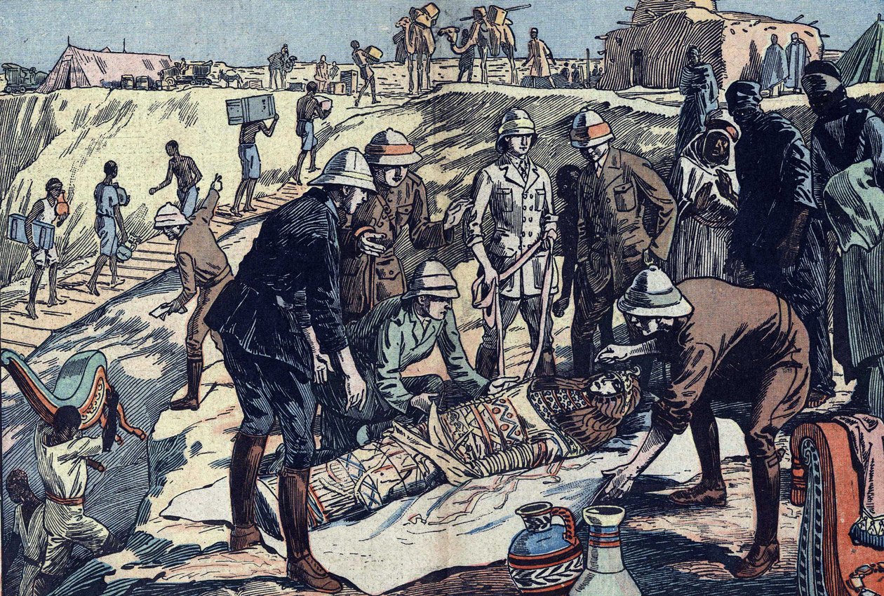 Eine englische Mission entdeckt das Grab von Tin Hinan, Algerien von French School