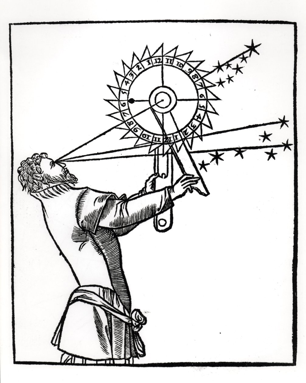 Ein Astrolabium, Illustration aus Cosmographia von Petrus Apianus (1495-1552), veröffentlicht in Paris von Vivant Gualtherot, 1551 von French School
