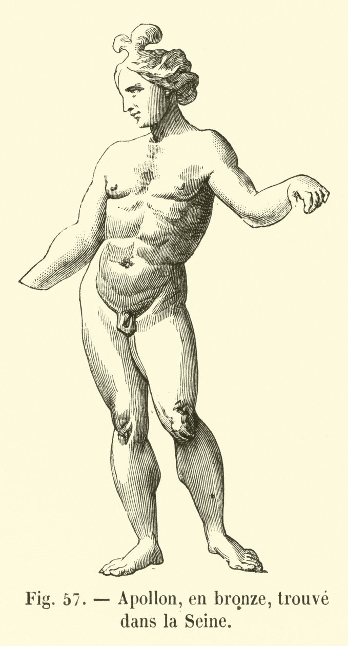 Apollon, in Bronze, in der Seine gefunden (Gravur) von French School