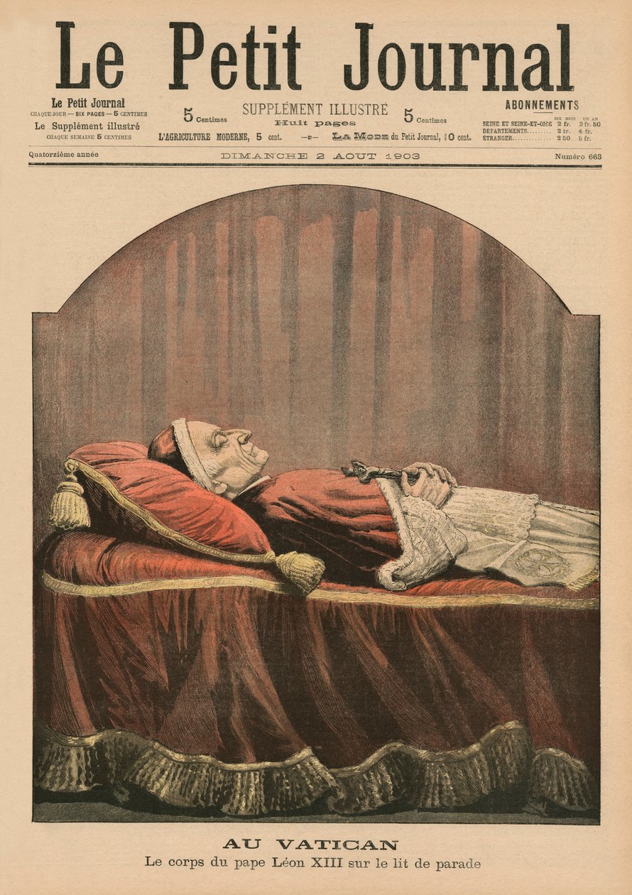 Im Vatikan, Papst Leo XIII. aufgebahrt, Titelillustration aus 