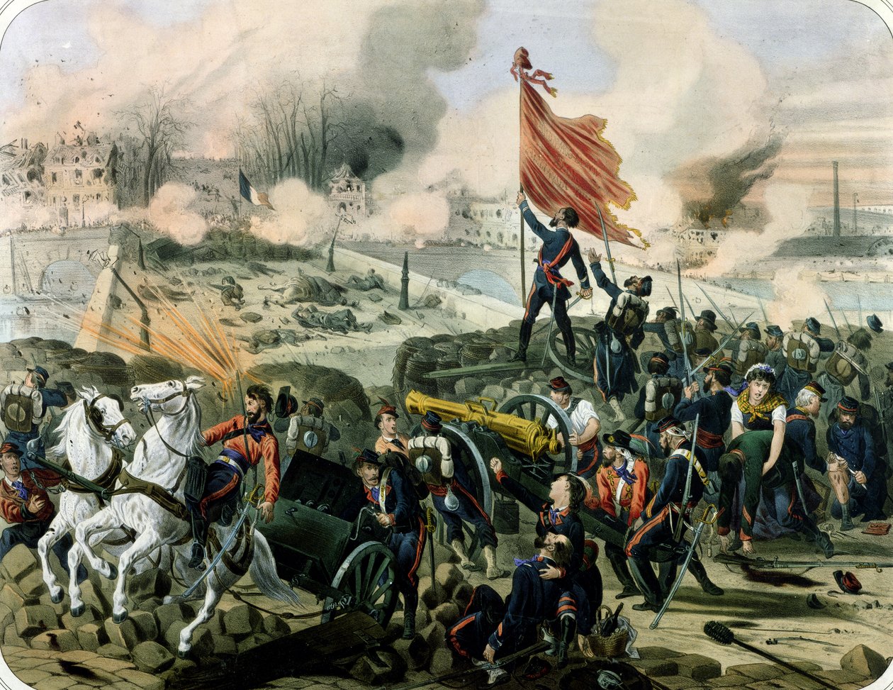 Angriff auf Pont de Neuilly und Courbevoie, 2. April 1871 von French School
