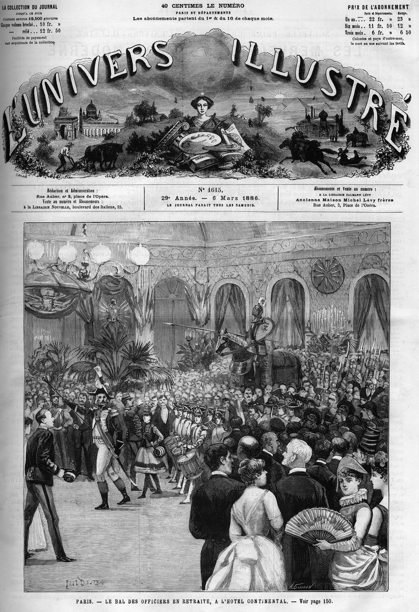 Ball der Societe fraternelle des officiers en retraite, Mitglied der Ehrenlegion, im Hotel Continental in Paris am 27. Februar von French School