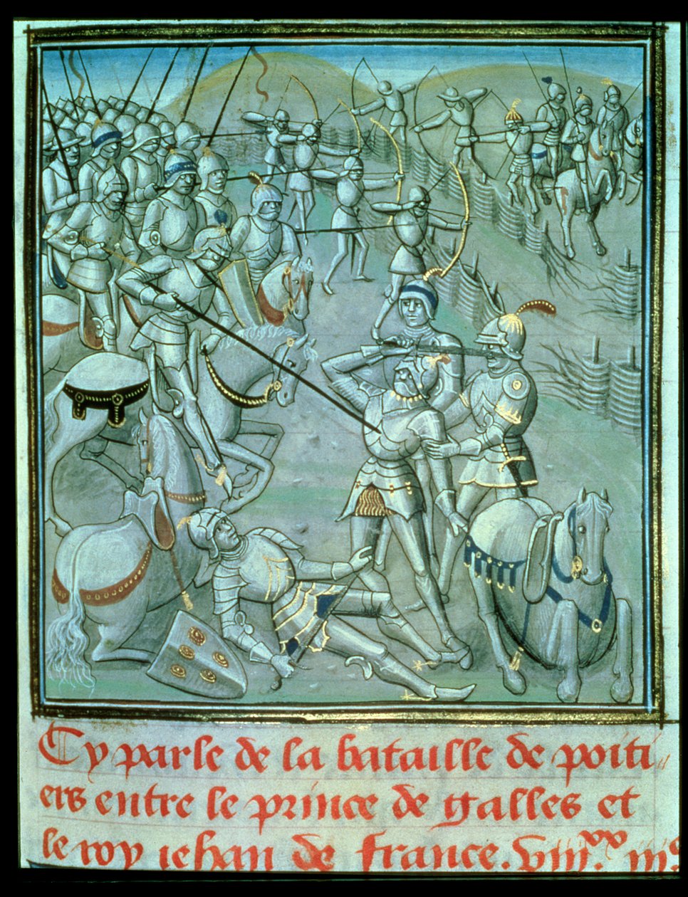 Schlacht von Poitiers, Darstellung des Prinzen von Wales und König Jean von Frankreich von French School