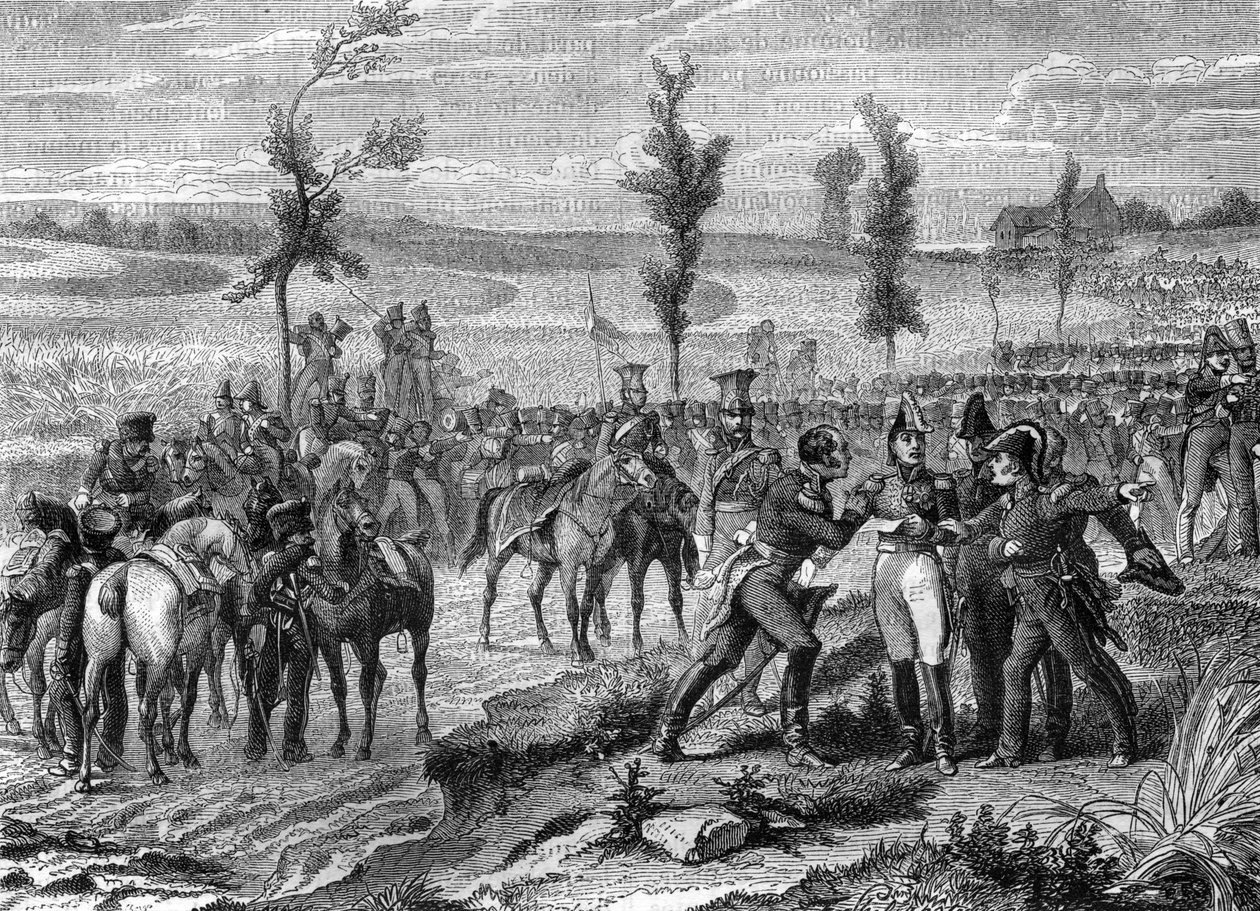 Schlacht von Waterloo, Krieg der Siebten Koalition 1815, Illustration aus 