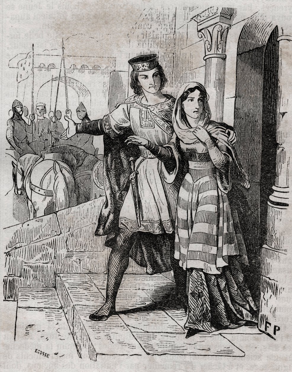 Bertrade von Montfort (1070-1117) Königin von Frankreich mit Philipp I. König von Frankreich - in „Histoire de France“ von Anquetil. 19. Jahrhundert von French School