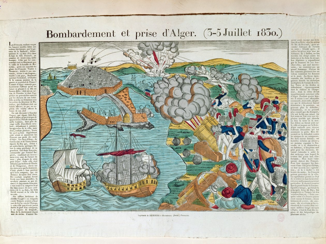 Bombardierung und Belagerung von Algier, 3. Juli 1830, ca. 1830-35 von French School