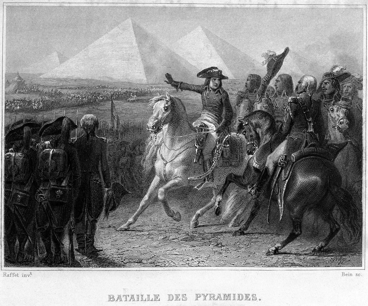 Ägyptische Expedition (1798-1801): Schlacht der Pyramiden (1798) - in „Revolution francaise“ von Thiers von French School