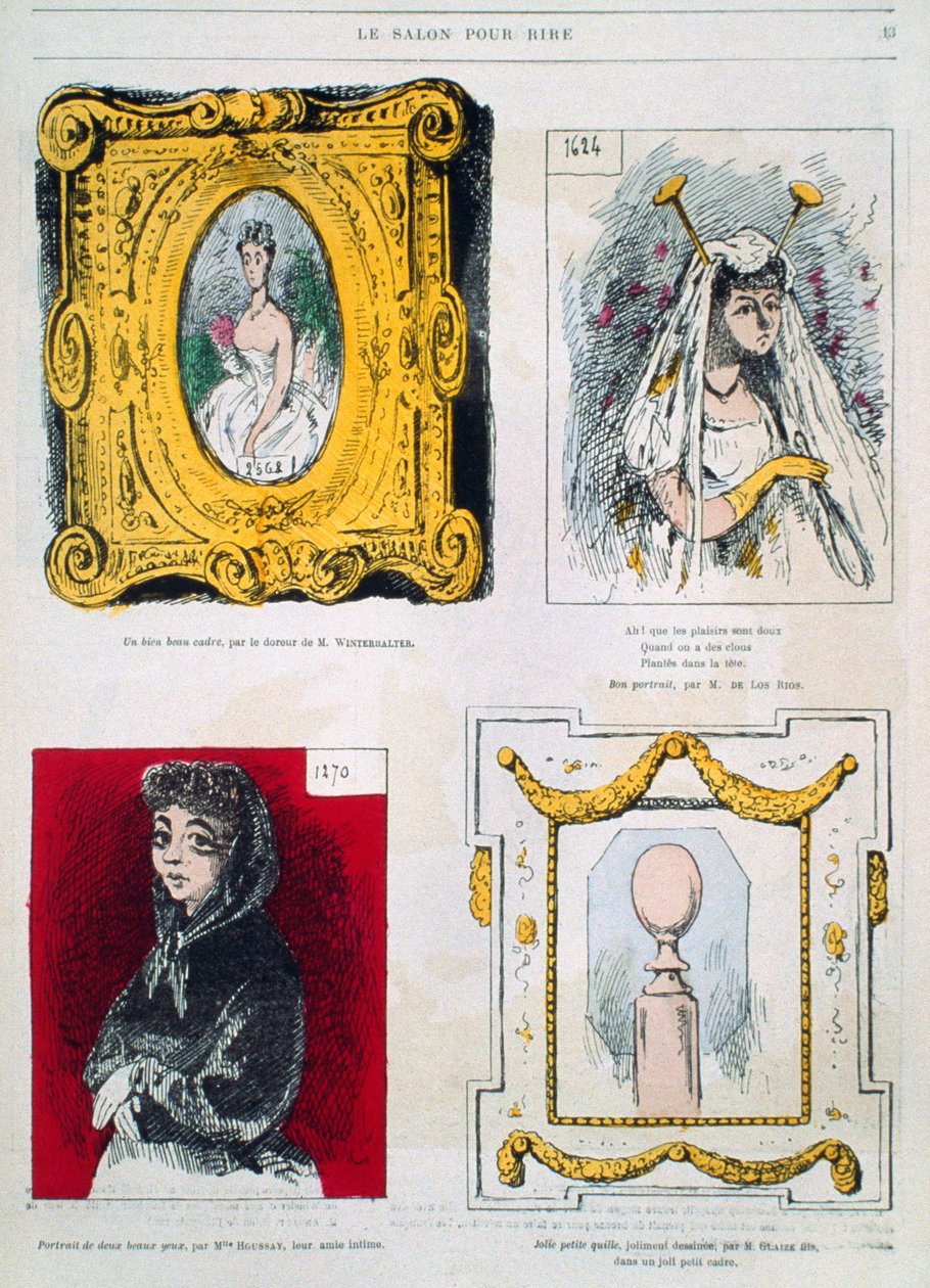 Karikaturen von Malern, Franz Xavier Winterhalter, Glaize Fils, Illustration aus Le Salon pour Rire von French School