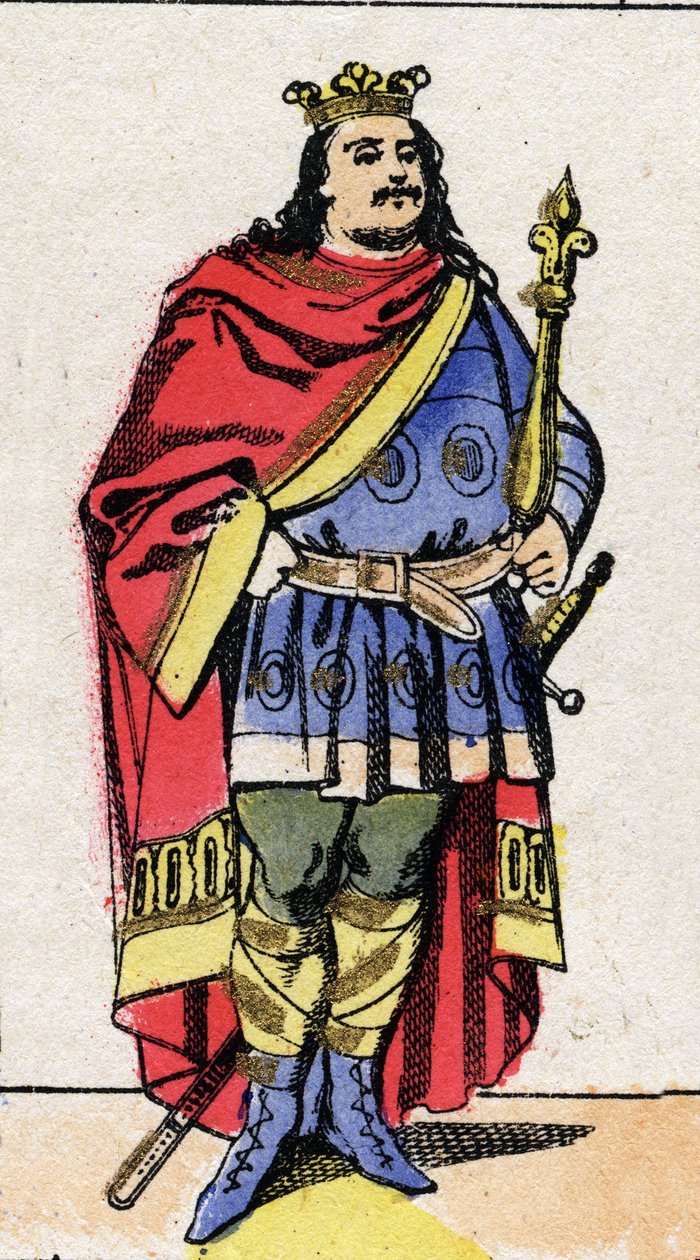 Karolingische Dynastie: Porträt von Karl III. der Dicke (839-888) König der Franken von 881 bis 887. Epinal-Bildgebung aus dem späten 19. Jahrhundert. Private Sammlung. von French School
