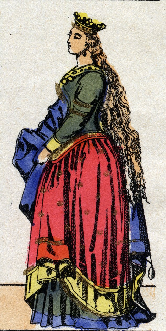 Karolingische Dynastie: Porträt von Judith von Bayern, Königin der Franken, Ehefrau von Ludwig I. dem Frommen von French School