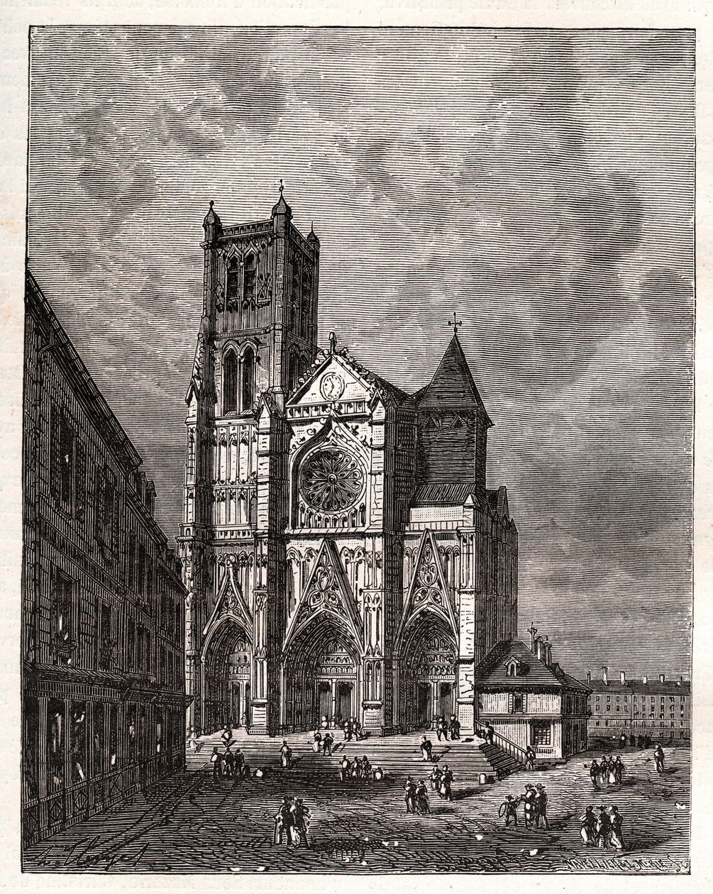 Kathedrale Saint-Etienne de Meaux - Seine-et-Marne - Gravur in „La France illustree: geographie, histoire, administration statistique“ von V.A. Malt-Brown. 1884 von French School