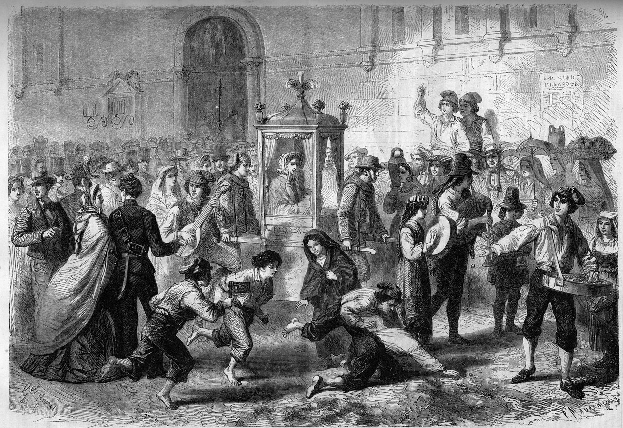 Katholischer Ritus - Taufe - Neapel, Italien von French School