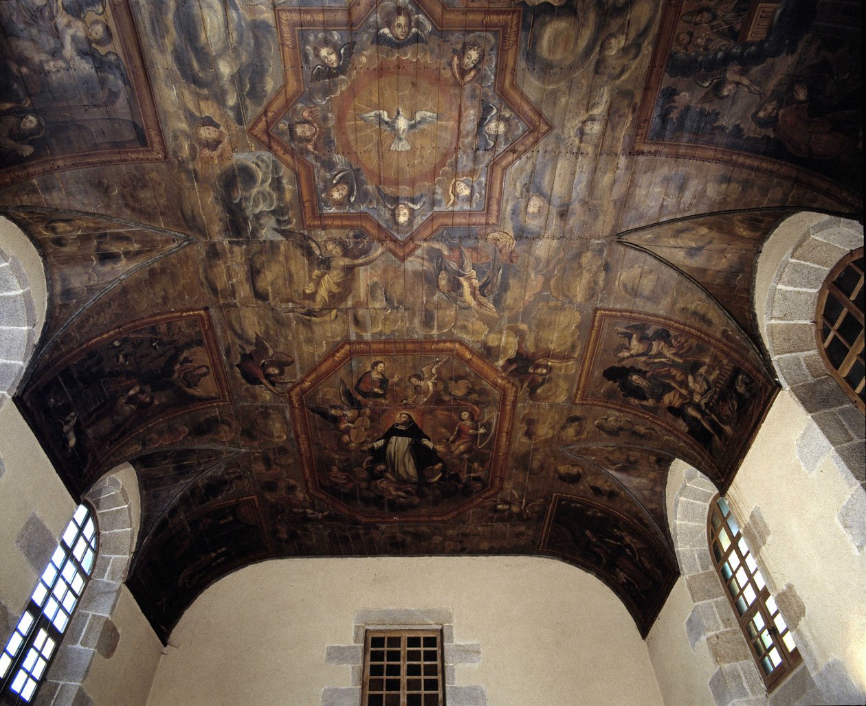 Decke des ehemaligen Dominikanerklosters (Krankenhaus) (1664). Gemälde aus dem 17. Jahrhundert. Dinan, Cotes-d