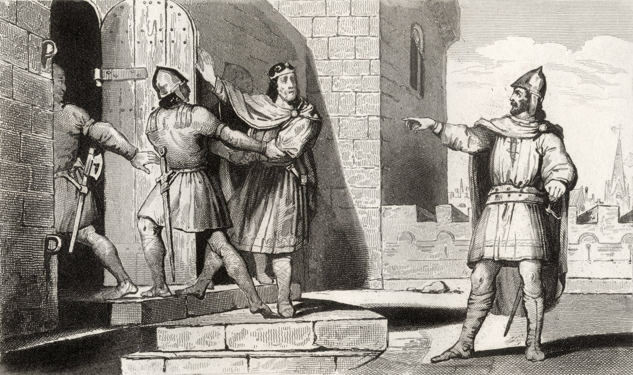 Karl III. (879-929) der Einfältige, gefangen genommen von einem seiner Soldaten, aus 