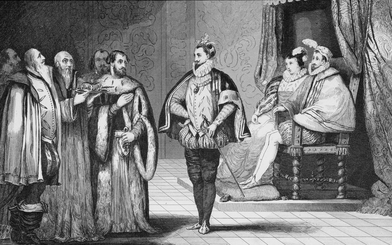 Karl IX. (1550-74) wird vom Reichstag informiert, dass sein Bruder Henri d