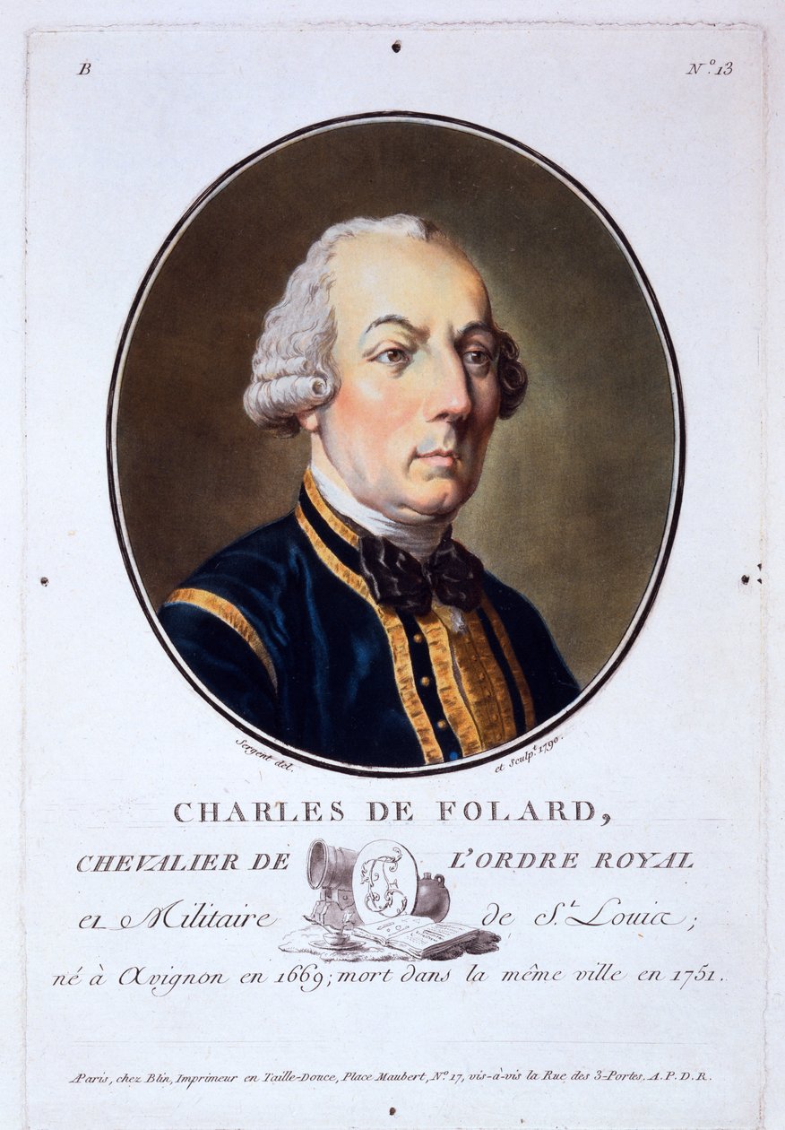 Charles de Folard, aus Portraits des grands hommes, femmes illustres, et sujets memorables de France, veröffentlicht 1787-92 von French School