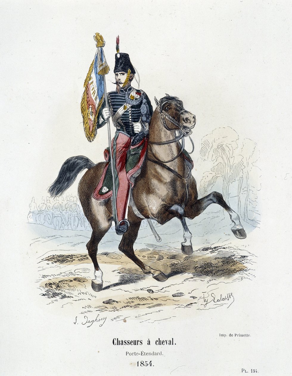 Jäger zu Pferd: Standartenträger im Jahr 1854 - in „Histoire de l