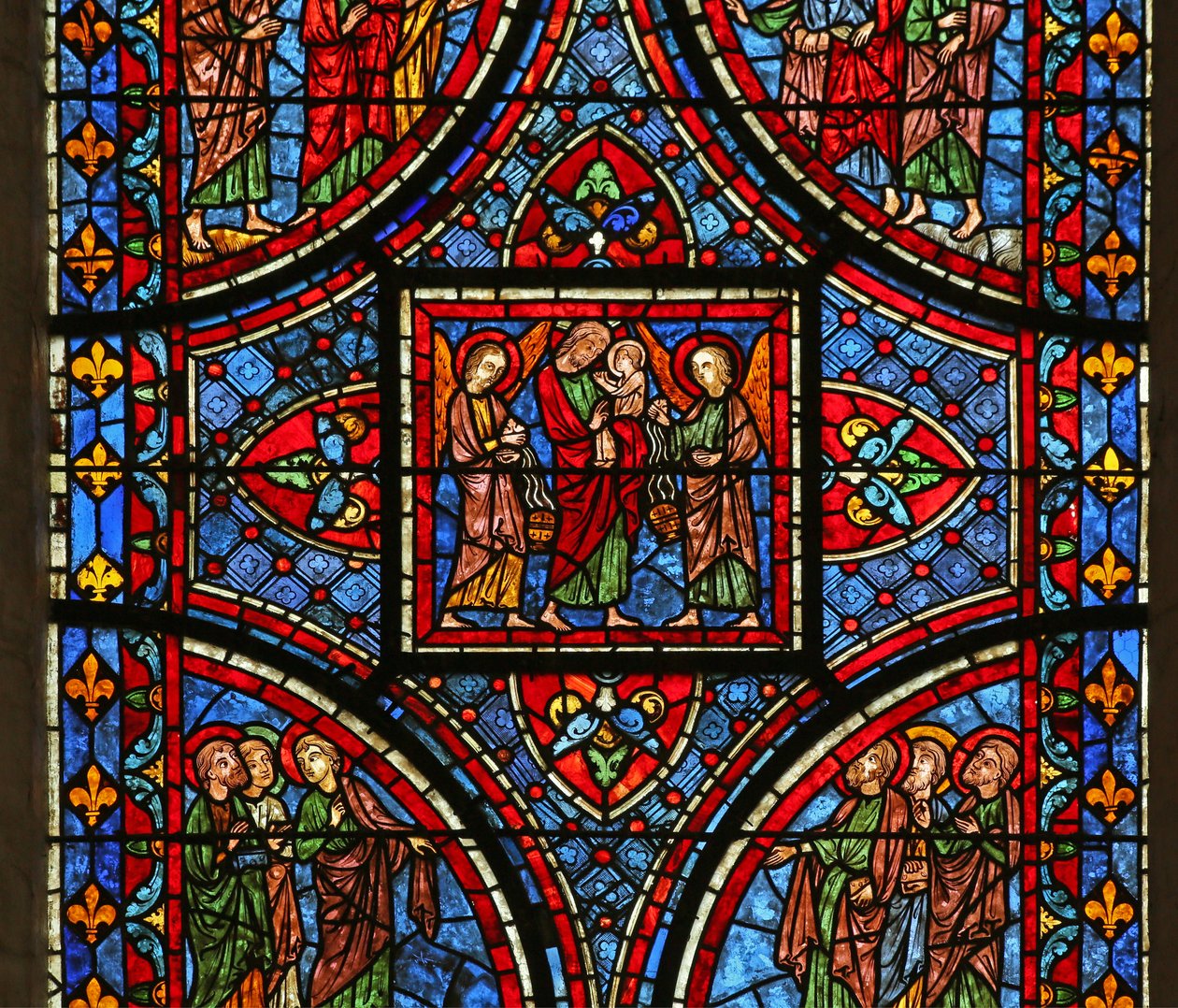 Christus trägt die Seele seiner Mutter (die Engel sind teilweise modern) von French School