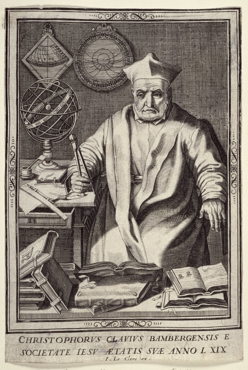Christoph Clavius im Alter von 69 Jahren, veröffentlicht von Jean Le Clerc, ca. 1606-07 von French School