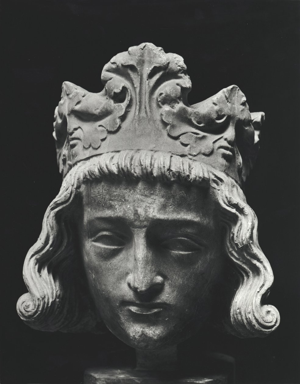Chlodwig II., merowingischer König von Neustrien und Burgund, aus der Abtei von Saint-Denis, Original 13. Jahrhundert (Gipsabdruck) von French School