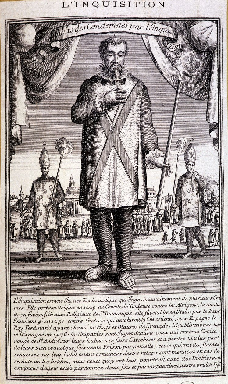 Verurteilt durch die Inquisition, Spanien 18. Jahrhundert von French School