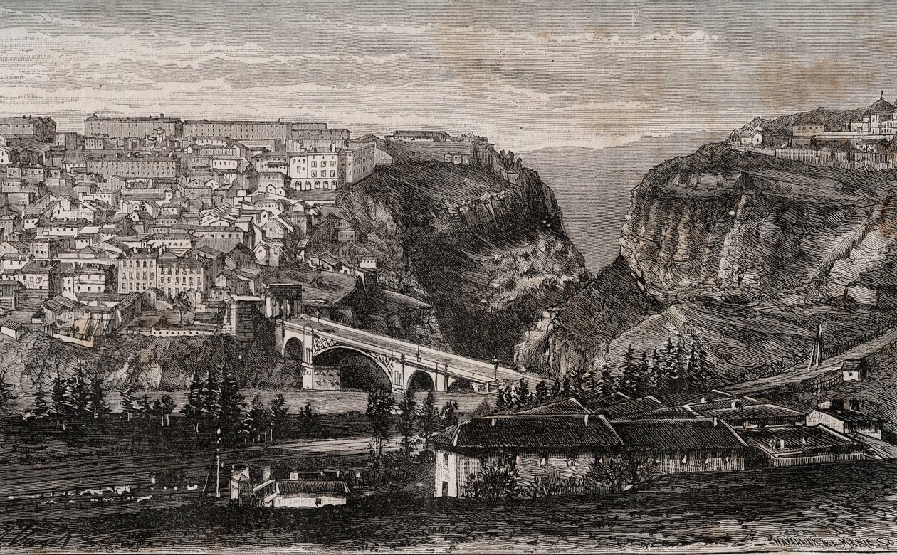 Constantine (Algerien) - Gravur in „La France illustree: geographie, histoire, administration statistique“ von V.A. Malt-Brown. 1884 von French School