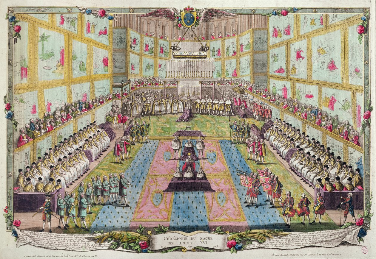 Krönung von Ludwig XVI. in der Kathedrale von Reims am 11. Juni 1775 von French School