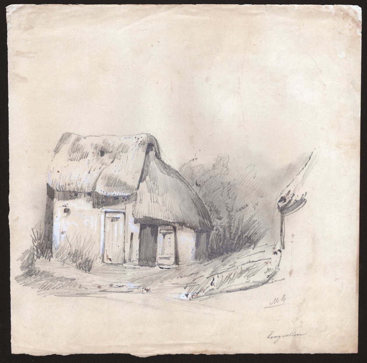 Hütte in Frankreich (Zeichnung, ca. 1830) von French School