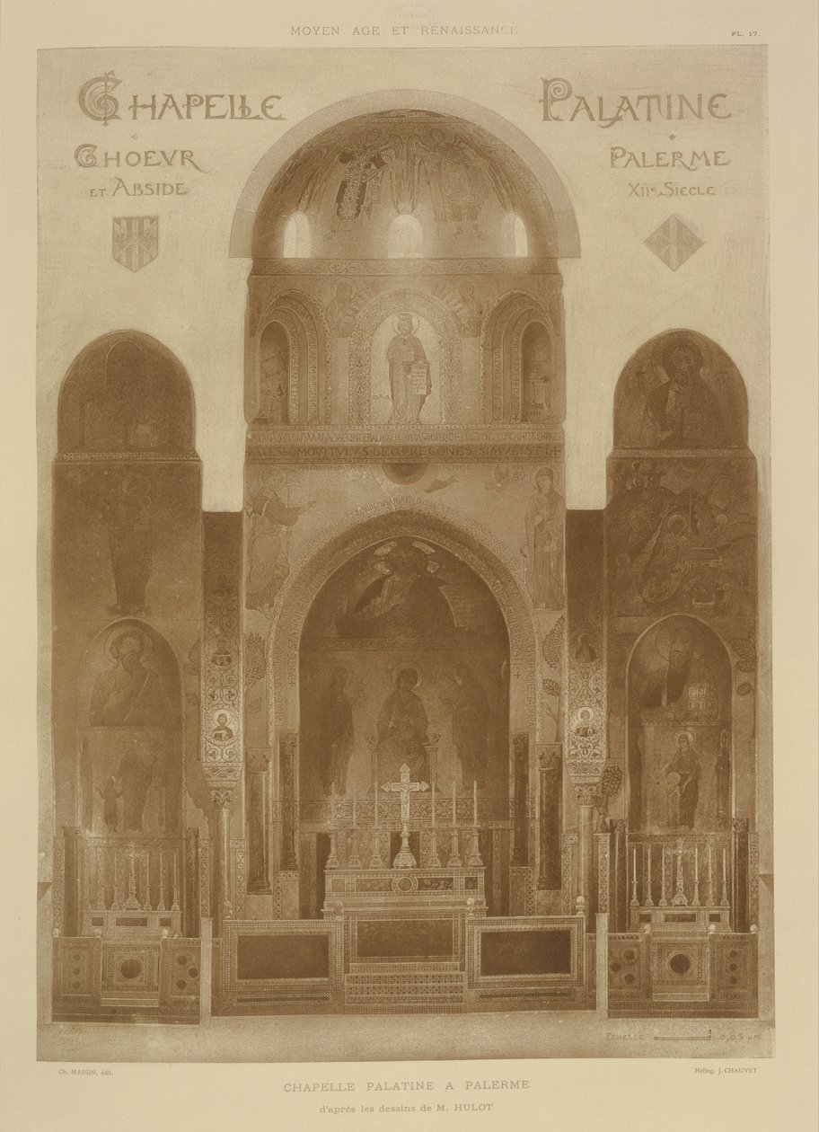 Querschnitt vom Ostende der Palatinenkapelle, Palermo, Sizilien, aus Fragments d
